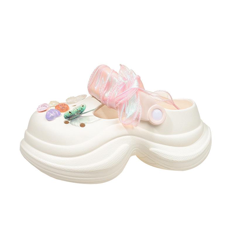 Thick-soled Heightening Hole Shoes Wear Spring and Summer New Internet Celebrities Cute Stepping On Shit Seaside Beach Sandals Women