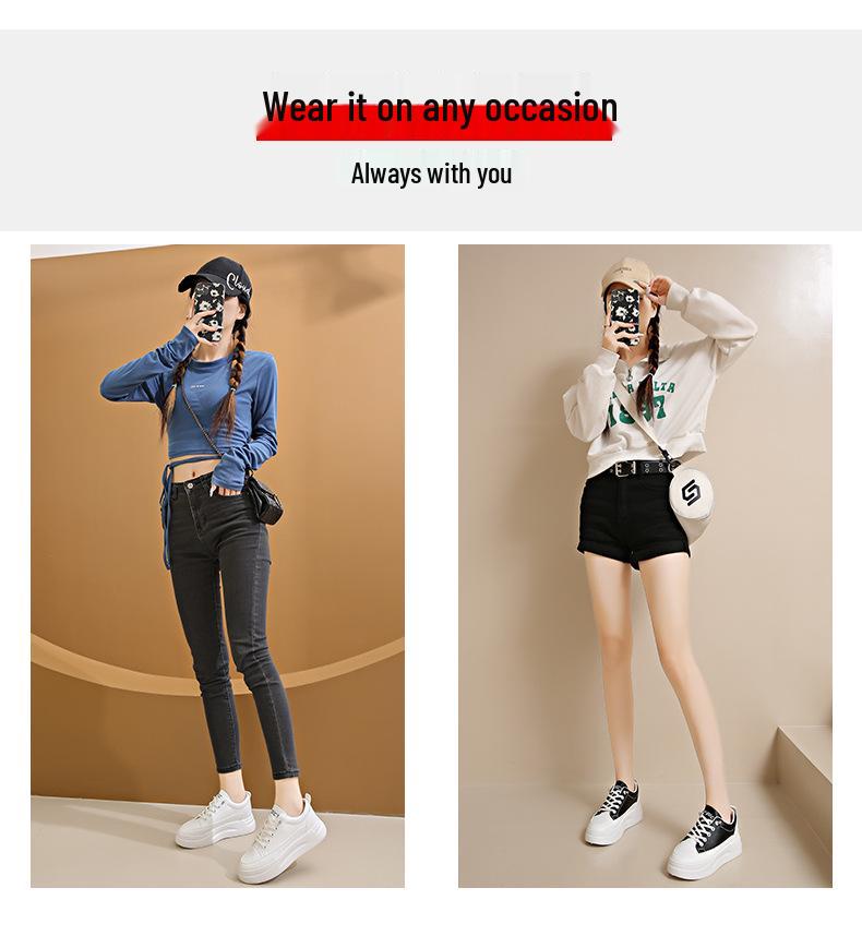 Жіночі осінні білі кросівки на платформі 2024 - Легке, дихаюче повсякденне взуття з додаванням висоти