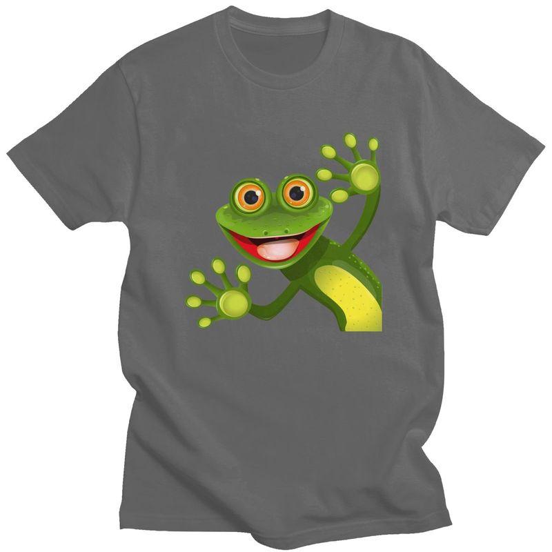Custom Happy Frog T Shirts for Men Pure Cotton Tees Tshirt Short Sleeve Casual Tshirt Clothing