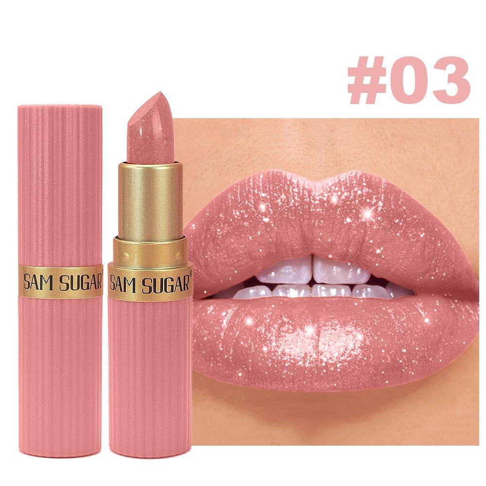 Nuovo Rossetto Metallico Rosso Lucido 6 Colori Lunga Tenuta Glitter Scintillante Lucidalabbra Solido Impermeabile Shimmer Labbra Vellutate Trucco