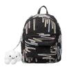 Stylish Lightweight Canvas Backpack For Girls Trendy College Students In Black Blue Pink Beige