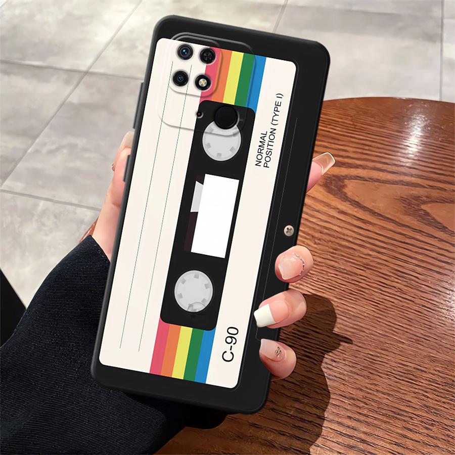 Case for Xiaomi Redmi A3 9 12C 14C A4 13C A1 A2 Plus K40 K80 Pro 10 A5 Black Soft Phone Cover Retro Cassette Tape