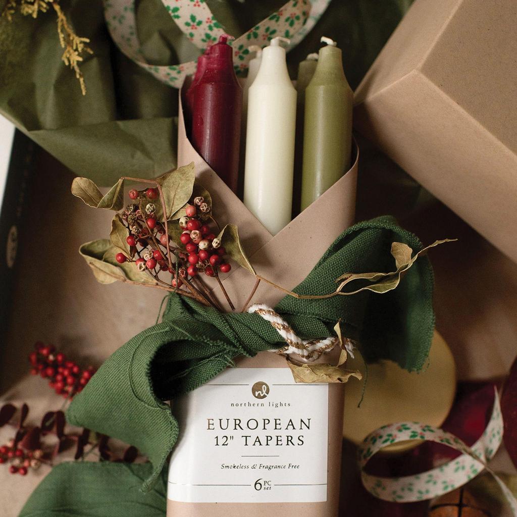 Northern Lights Set 6 pcs x 12 Taper Candle - Country Christmas