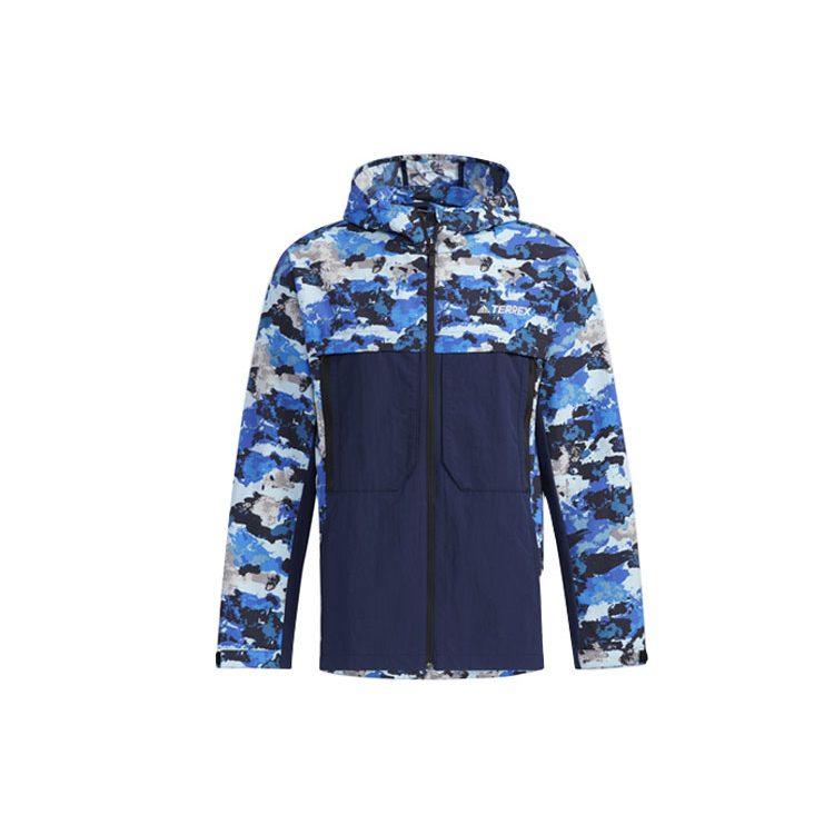 adidas Jackets Men's Blue Hooded Moderate Other GN7595