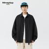 MMOPTOP Japanese-Style Long-Sleeve Shirt Workwear Jacket for Men, Spring And Autumn Style, High-End Feel, Loose Casual Shirt, 6257 Black 2XL
