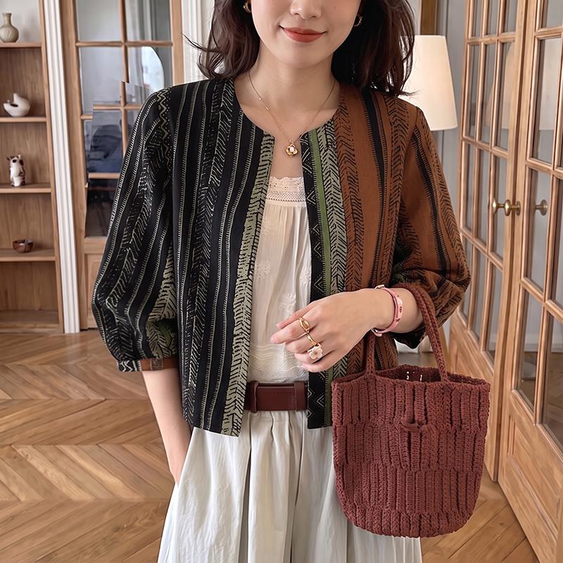 ZANZEA Vintage Women Casual Short Sleeve Open Front Thin Cardigan  Floral Print Cropped Tops Blous
