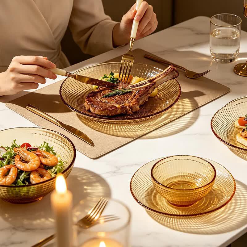 TAYOHYA Amber Galaxy 8-Piece Dinnerware Set