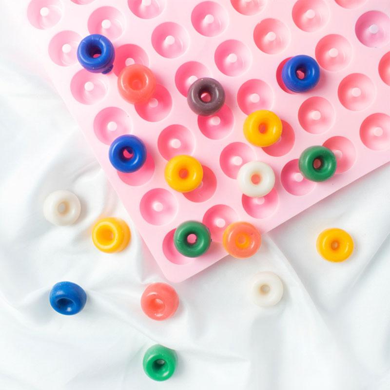 64 Cavity Small Donuts Chocolate Silicone Mold 55 Grids Small Love Heart Biscuit Fondant Candy Mold Cake Decorating Baking Tools