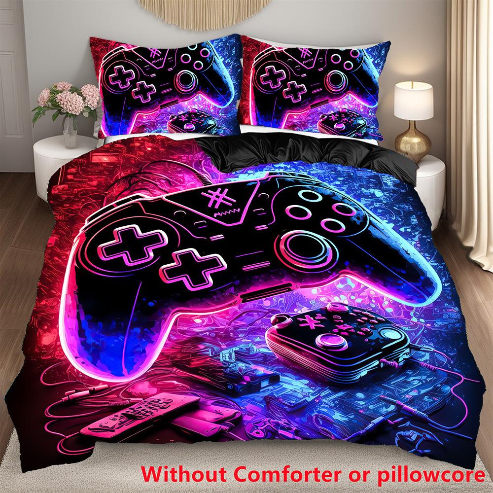 Three-Piece Digital Printing Kit Bedding, Gamepad Home Textiles Three-Piece Quilt Cover