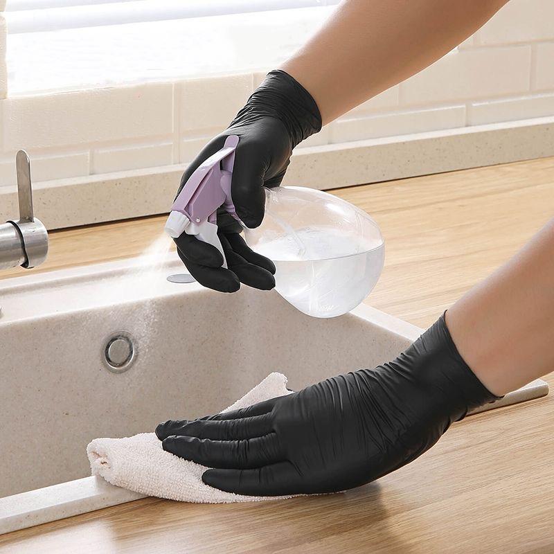 Jednorázové nitrilové rukavice Černé Bez pudru a latexu Čisticí rukavice 100/50/20KS 4Mil Průmyslové Mechanické Tetovací Rukavice na vaření