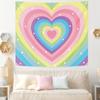 Cute Pink Heart Print Pattern Tapestry Home Bedroom Home Living Room Dormitory Wall Decor Background Cloth Tapestry