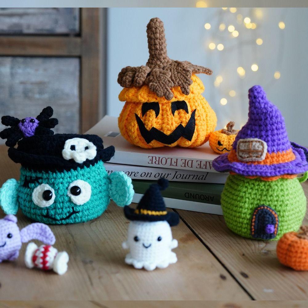 Creative Crochet Material Package Little Green Doll Pumpkin DIY Crochet Kit  Starter Kit