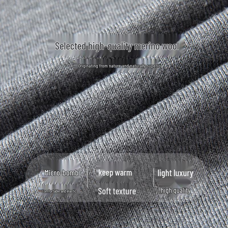 MONTAGUT Men's Wool Blend Warm Long Sleeve Polo Shirt