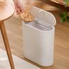 CHAHUA Press-Type Large White Plastic Trash Can with Lid