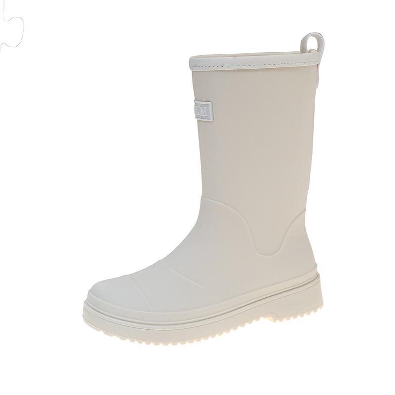 

New women s rain shoes fashionable and simple medium and high women s shoes waterproof and non-slip work rubber shoes outdoor rain boots 36