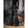 BeatStreet Design Oscuros Calle Principal Super Industria Pesada Deconstruidos Bolsillos Múltiples Costuras Pliegues Pinzados Pantalones Vaqueros Bootcut