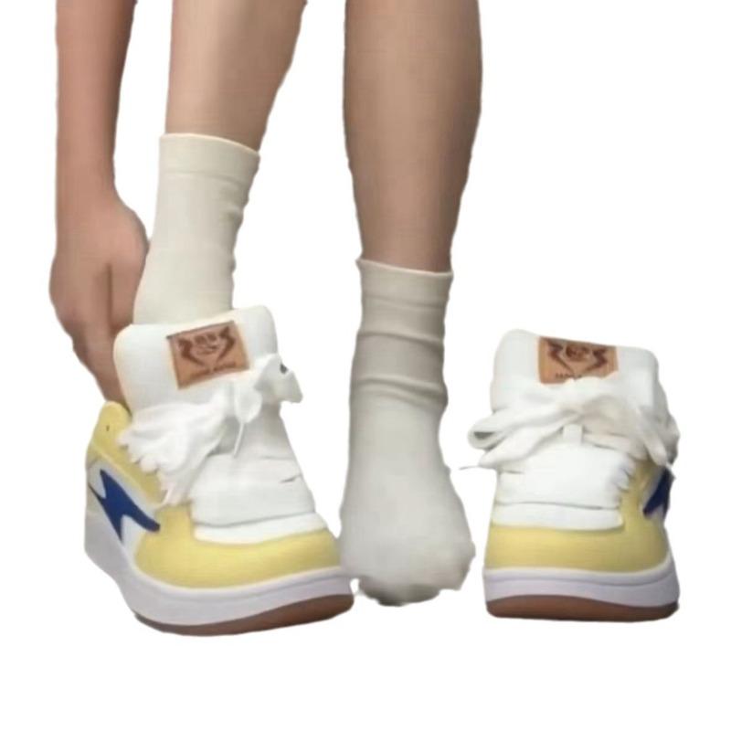 Zhao Ruth Yellow Lightning Bread Shoes Women's New Spring and Autumn Versatile Casual Sports Skateboard Shoes Women's Shoes