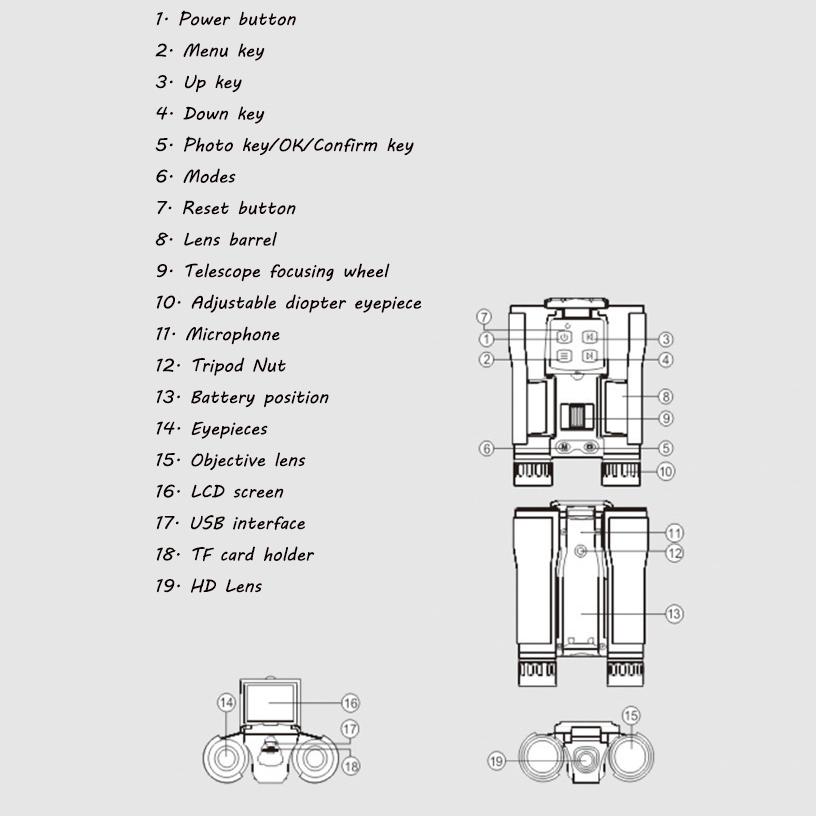 HD Multifunktionales Outdoor-Teleskop Digitales Fernglas Videokamera Teleskop Hochwertiges Fernglas