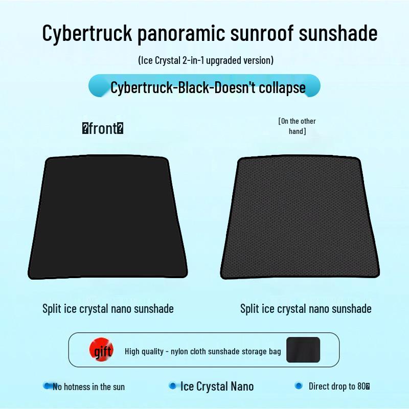 Tesla Cybertruck Ice Crystal Sunroof Sunshade: Car Roof Skylight Sunscreen & Heat Insulation.