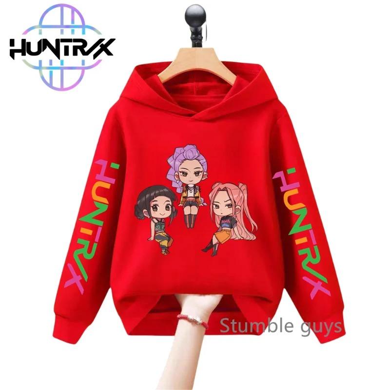 Kids Anime KPop Demon Hunters Hoodie Autumn Long Sleeve Sweatshirt Sportswear Cartoon Hoodies