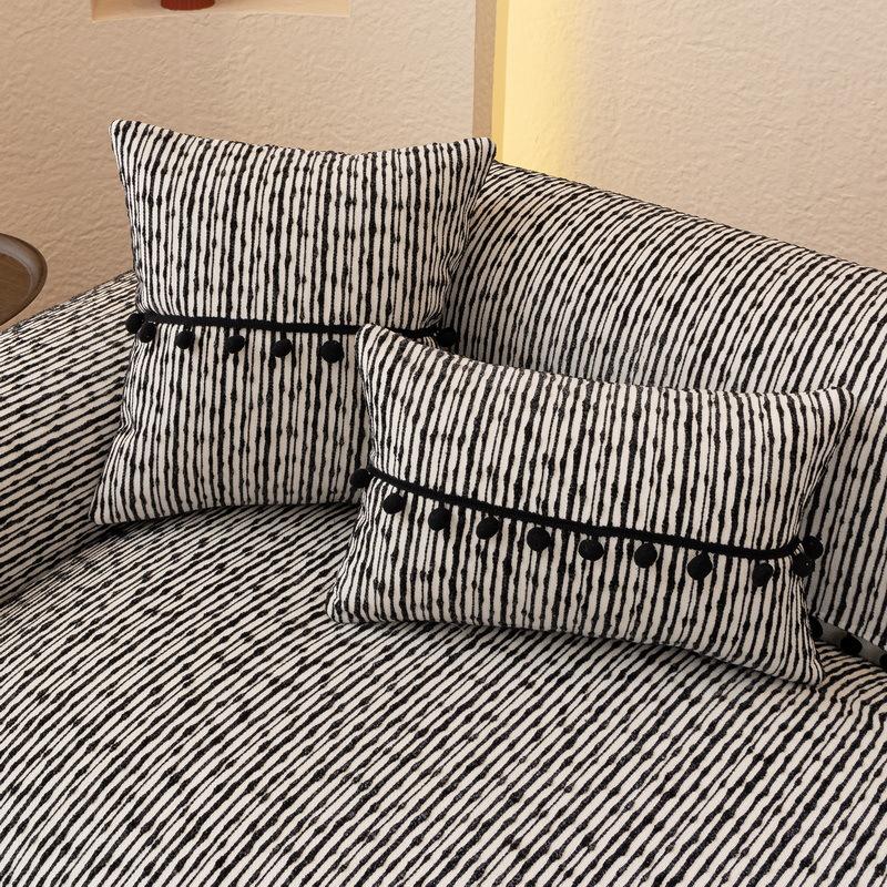 Sofa Cover Universal Thicken Short Plush Non-Slip Living Room Sofa Towel Irregular Edge Sofa Cushion Armrest Back Towel Home