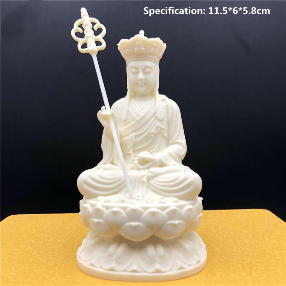 11.5cm Tibet Buddhism Carving Ksitigarbha Bodhisattva Statue Buddha Figurines