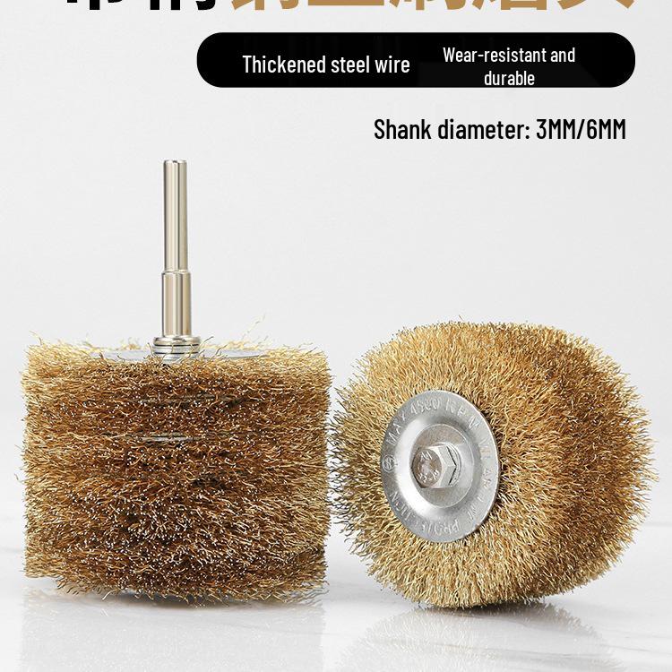 Electric Steel Wire Brush Head – Rust Removal & Wood Carving Polishing Brush with Shank