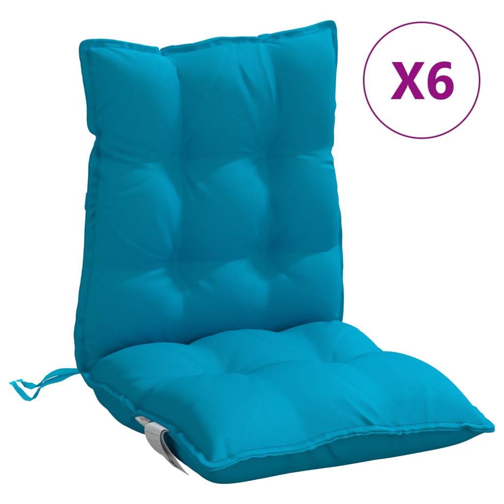 Low Backrest Cushions 6 Pcs Light Blue Oxford Fabric