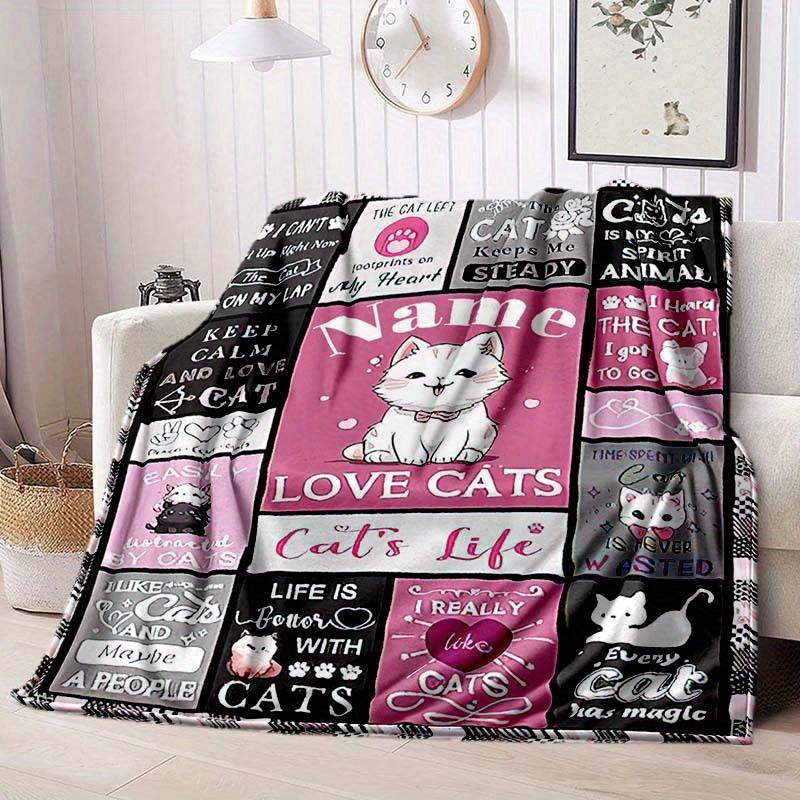 Like Cats Customize Your Name Blanket Warm Comfortable And Soft Blankets Are Suitable For Home Lunch Break Blanket Office Sofa Sofa Gift To Relatives
