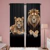 2Pcs Polyester Lion Artistic Printing Window Curtains Birthday Party Decoration Backdrop Drapes for Living Room