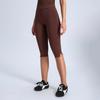 High-Waisted Yoga Shorts Women With Butt-Lifting Fit Knee-Length Split Leggings Breathable Nylon Workout Pants