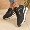 New Style Shoes: Large-sized Sporty Casual Sneakers, Women's Shoes, Wedge Heels, Thick-soled, Low-top Single Shoes