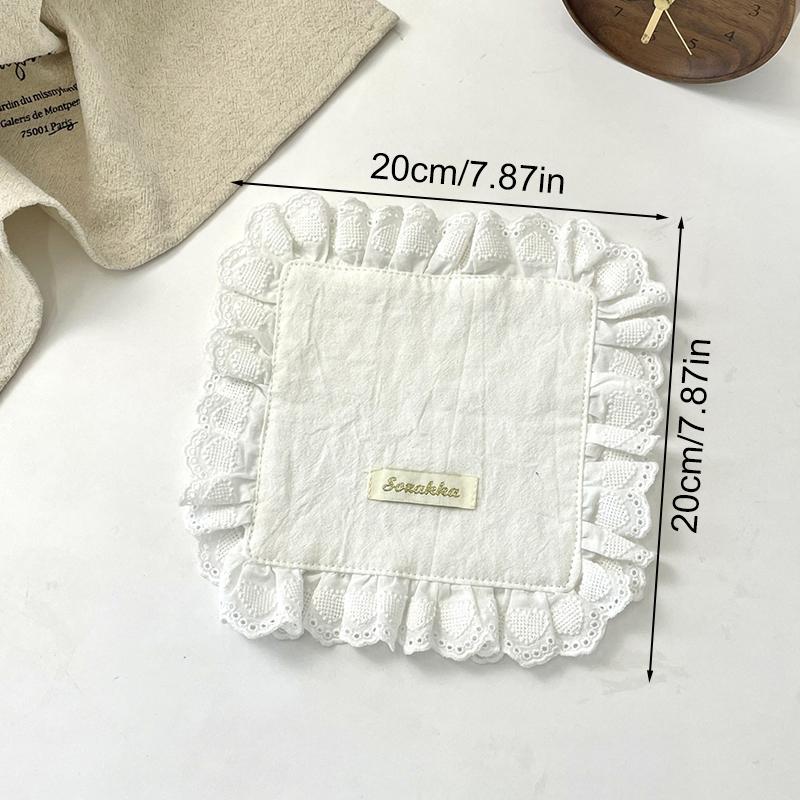 1Pc Placemat Rural Style Love Pattern Fresh Sweet Fabric Art Photography Props Coaster Originality Lace Trimmings Home Decor