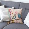 Ancient Oil Painting Birds Linen Pillow Case Pillow Cover Cover Suitable For Car, Sofa And Home Use