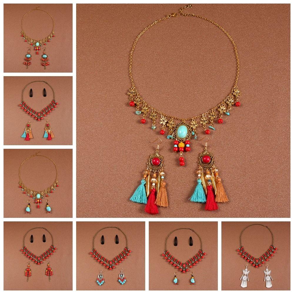 Earring Bohemia Hair Chain Exotic Headbands Beads Tassels Headbands  Festival Head Jewelry