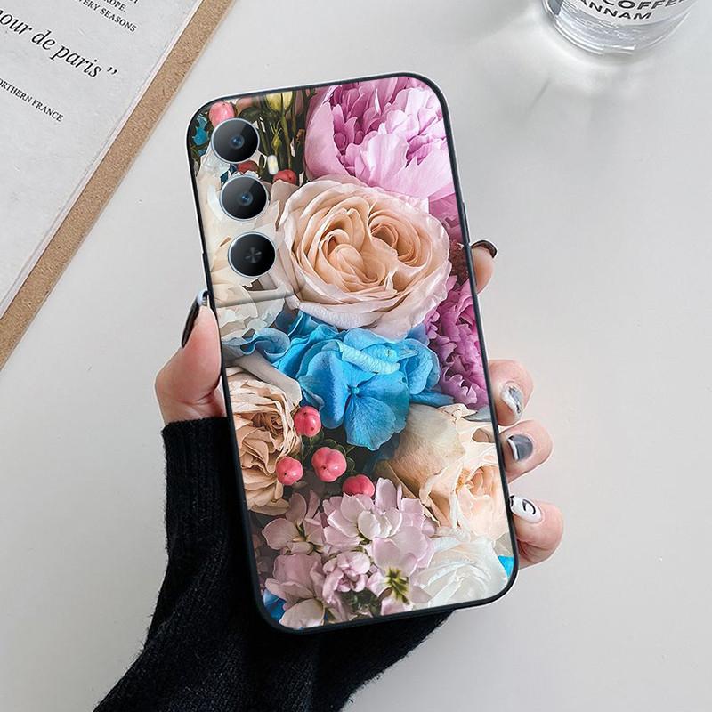 For Realme C65 Case C 65 Lovely Cartoon Flower Painted Soft Silicone Phone Cover For Realme C65 4G Funda Coque RealmeC65