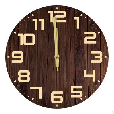 Holzwanduhr Klein Leise Mode Kreativ Rund Zeit Stumm für Innen Küche
