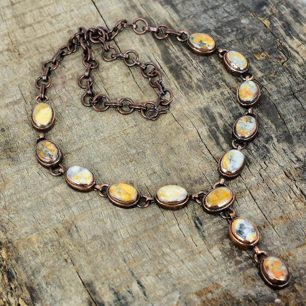 Maligano Jasper necklace electroformed copper necklace handmade jewelry adjustable chain necklace gemstone necklace copper jewelry for gifts