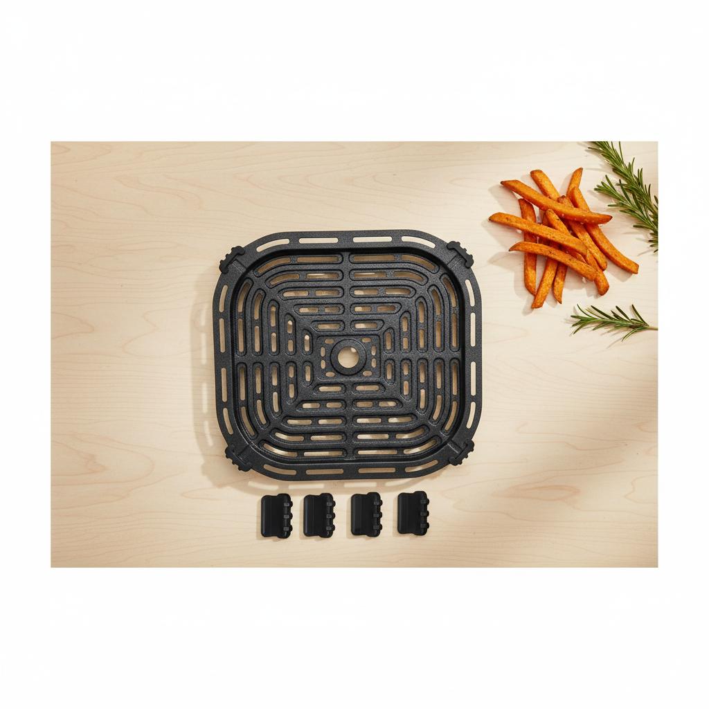 

1pc Air Fryer Grill Pan Double-layer Non-stick Coating Air Fryer Tray Household Kitchen Replacement Cooking Tray Spare Parts China Mainland