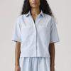 Levis Loose Soft Checkered Pointed Collar Button Short Sleeve Shirt Women Shirts 005O8-0000