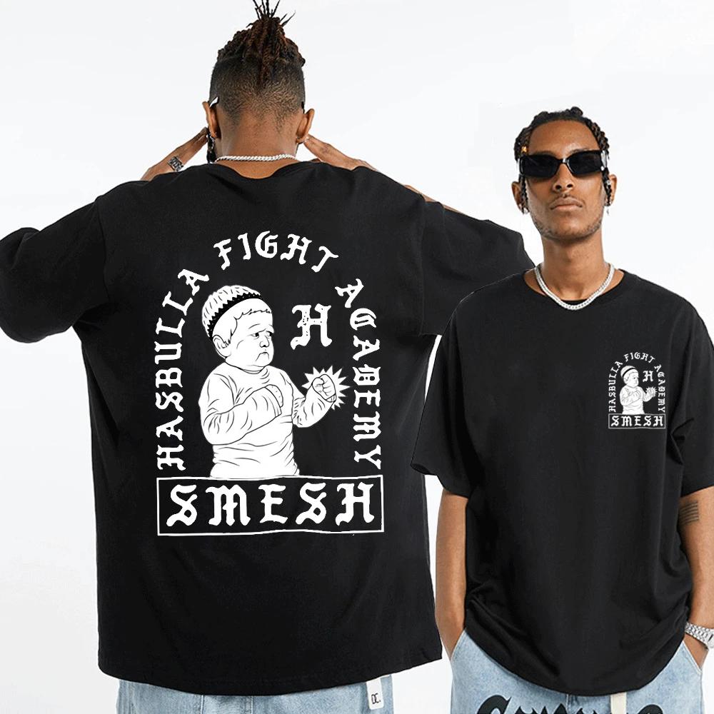 

Hasbulla Magomedov T-shirt Russian Blogger Hasbulla Fighting Meme Summer Cotton Short Sleeve T-shirt Men s Oversized T-shirt M чёрный