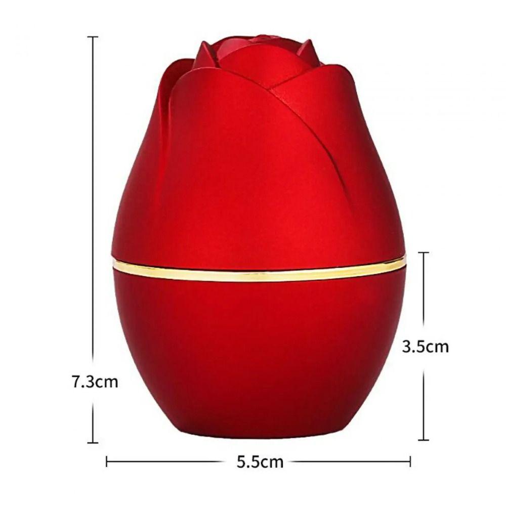 Mit LED-Leuchten LED-Ringe Box Rosenform Schmuckring-Etui Tragbare Halskettenbox für Valentinstag