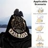 1pc Flanged Blanket, Viking Logo Printing Blanket, suitable for sofas, beds, offices, travel, camping chairs, warm plush blanket