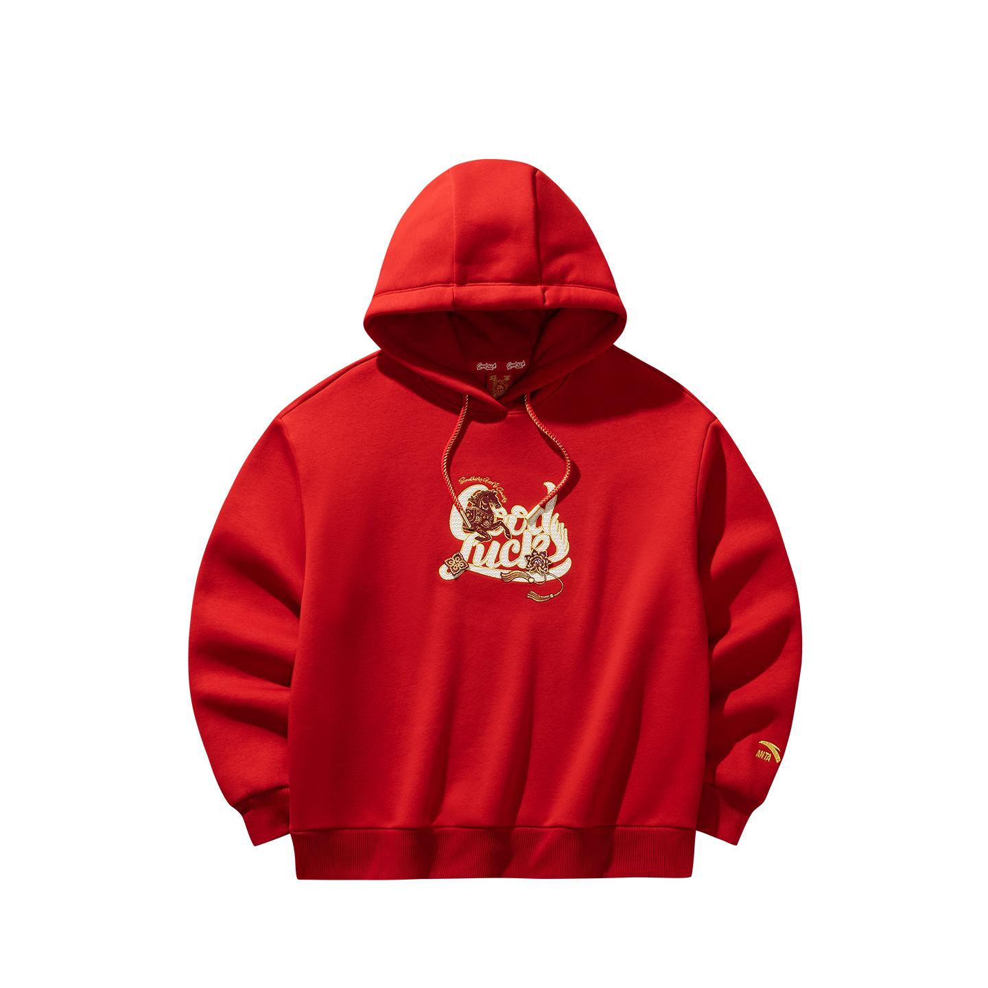 

Anta Good Things Happen Casual Fashion Trendy Versatile Campus Commuting Comfortable Loose Fleece Warm Hooded Sweatshirt Women sweatshirt 162618706N-2 2XL