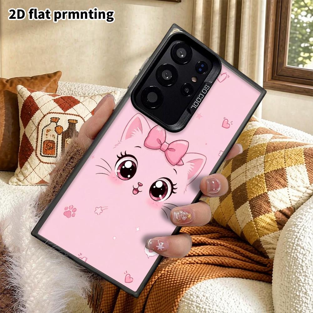 Phone Case: 2D Flat Samsung Galaxy A34 A35 M05 M06 S20 S22 S21 FE Plus 5G Protective Case, Couple Style, Cat Head, Christmas and Halloween Gifts