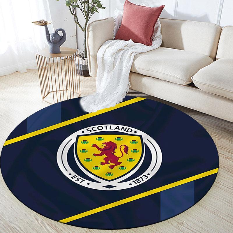 Scotland National Football Team,Round Area Rug,Carpet Rug for Living Room Bedroom Sofa Playroom Decor,Non-slip Floor Mat