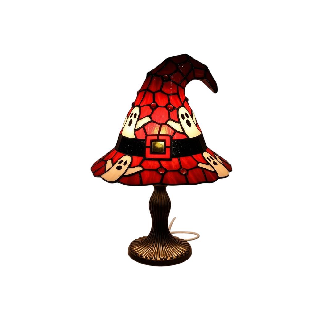 Resin Witch Hat Lamp 17 5cm USB Powered Gothic Style Table Light Party Decoration Night Light for Fantasy Enthusiasts