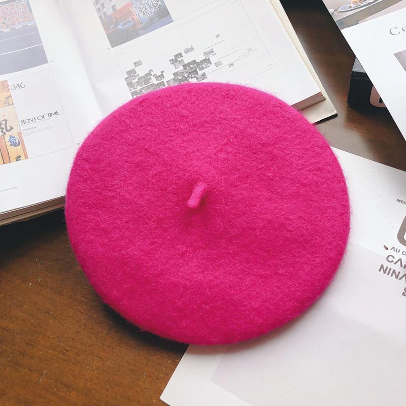 Hat Female Autumn and Winter Beret Woolen British Retro Literary and Simple Painter Hat Sweet Versatile Trendy Hat