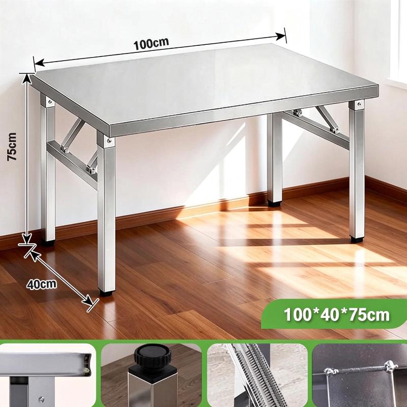 Stainless Steel Folding Table For Home Bbq Kitchen Food Prep Outdoor Bench Table Foldable Dining Table Portable