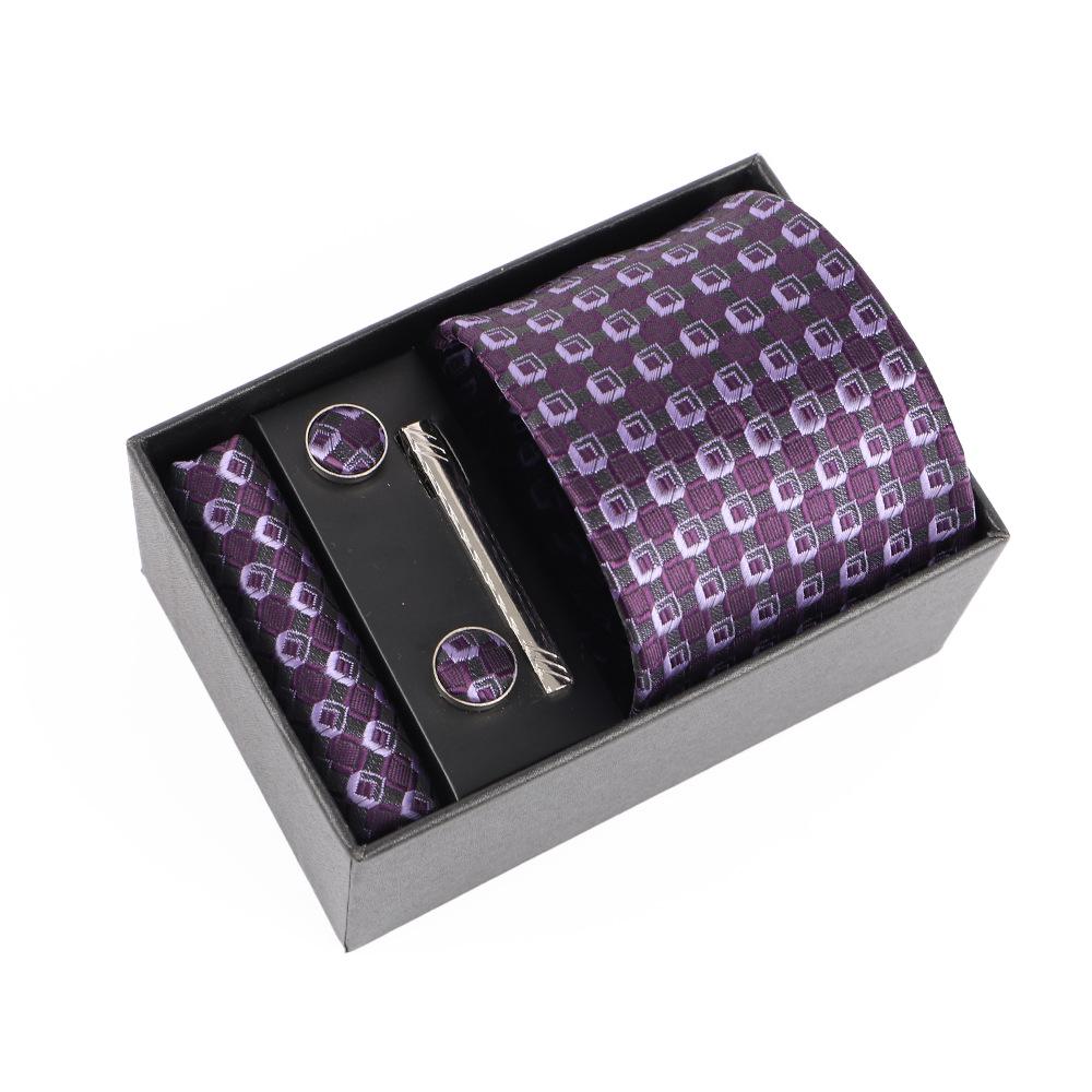 Luxe Heren Jacquard Borduurdas Cadeauset met Gepersonaliseerd Logo Ontwerp